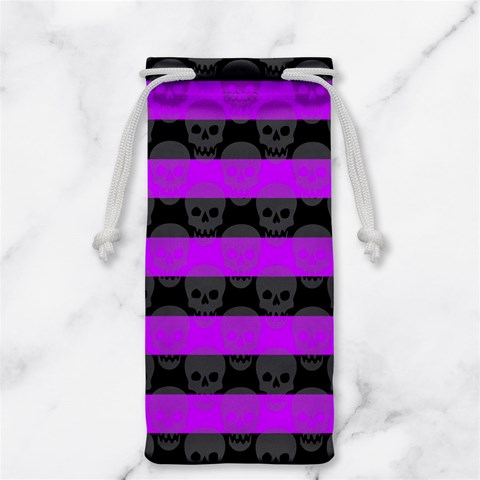 Purple Goth Skulls  Jewelry Bag from ArtsNow.com Front