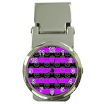 Purple Goth Skulls  Money Clip Watch