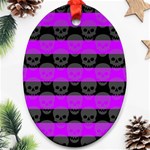 Purple Goth Skulls  Oval Ornament (Two Sides)