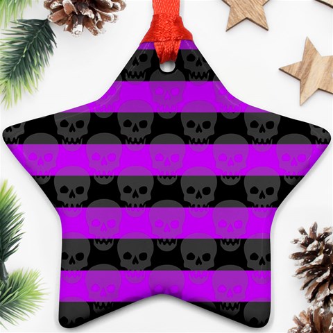 Purple Goth Skulls  Star Ornament (Two Sides) from ArtsNow.com Front
