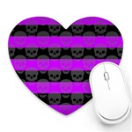 Purple Goth Skulls  Mousepad (Heart)