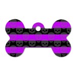 Purple Goth Skulls  Dog Tag Bone (Two Sides)