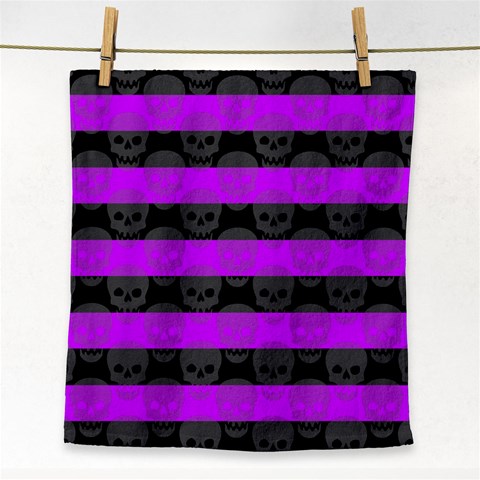 Purple Goth Skulls  Face Towel from ArtsNow.com Front