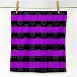 Purple Goth Skulls  Face Towel