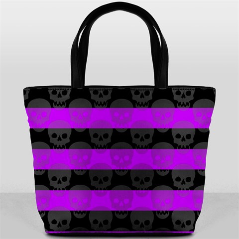 Purple Goth Skulls  Bucket Bag from ArtsNow.com Front