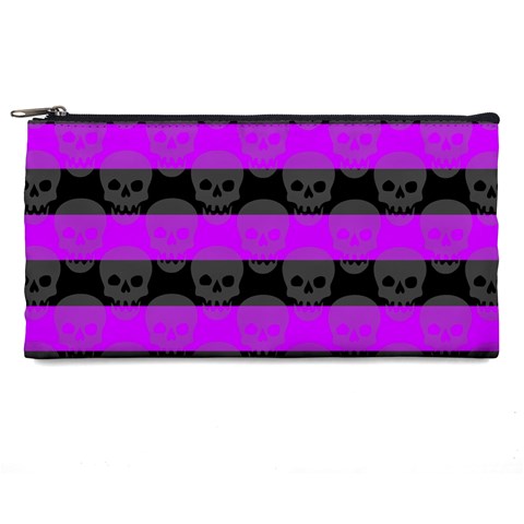 Purple Goth Skulls  Pencil Case from ArtsNow.com Front