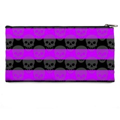 Purple Goth Skulls  Pencil Case from ArtsNow.com Back