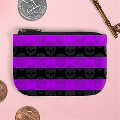 Purple Goth Skulls  Mini Coin Purse from ArtsNow.com Front