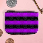 Purple Goth Skulls  Mini Coin Purse