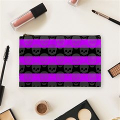 Purple Goth Skulls  Cosmetic Bag (Medium) from ArtsNow.com Front