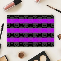 Purple Goth Skulls  Cosmetic Bag (Large) from ArtsNow.com Back