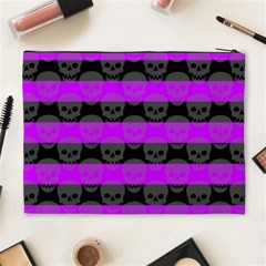 Purple Goth Skulls  Cosmetic Bag (XL) from ArtsNow.com Back