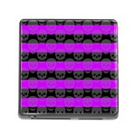 Purple Goth Skulls  Memory Card Reader with Storage (Square)