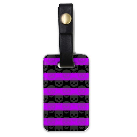 Purple Goth Skulls  Luggage Tag (one side) from ArtsNow.com Front