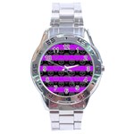 Purple Goth Skulls  Stainless Steel Analogue Men’s Watch