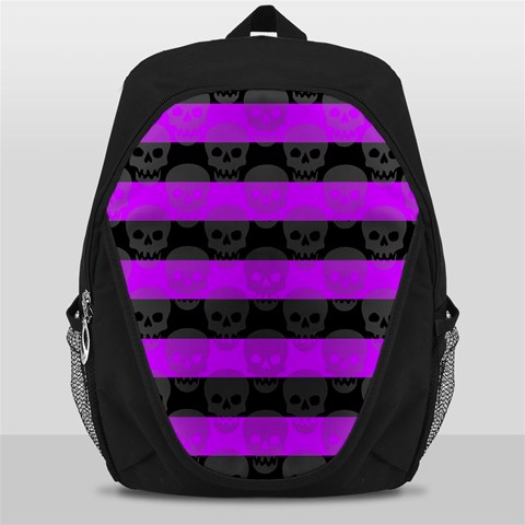 Purple Goth Skulls  Backpack Bag from ArtsNow.com Front