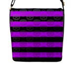 Purple Goth Skulls  Flap Closure Messenger Bag (Large)