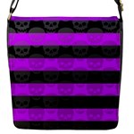 Purple Goth Skulls  Flap closure messenger bag (Small)