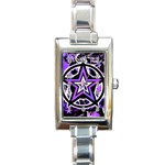 Purple Star Rectangular Italian Charm Watch