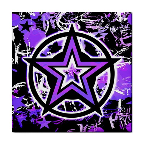 Purple Star Tile Coaster from ArtsNow.com Front