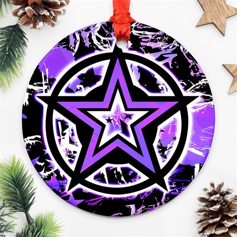 Purple Star Ornament (Round) from ArtsNow.com Front