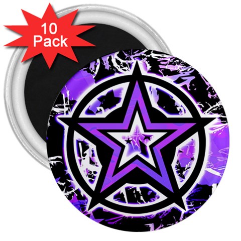 Purple Star 3  Magnet (10 pack) from ArtsNow.com Front