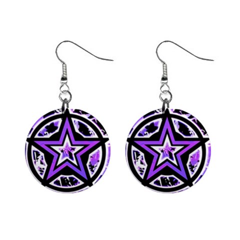 Purple Star 1  Button Earrings from ArtsNow.com Front