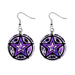 Purple Star 1  Button Earrings