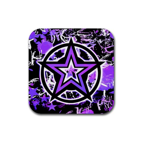 Purple Star Rubber Coaster (Square) from ArtsNow.com Front