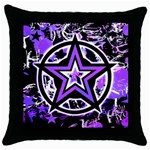 Purple Star Throw Pillow Case (Black)