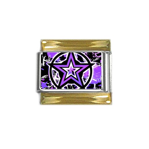 Purple Star Gold Trim Italian Charm (9mm) from ArtsNow.com Front