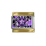 Purple Star Gold Trim Italian Charm (9mm)