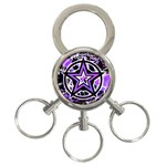 Purple Star 3-Ring Key Chain