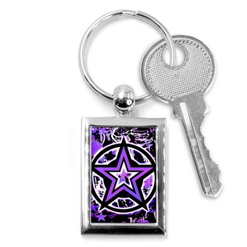 Purple Star Key Chain (Rectangle) from ArtsNow.com Front