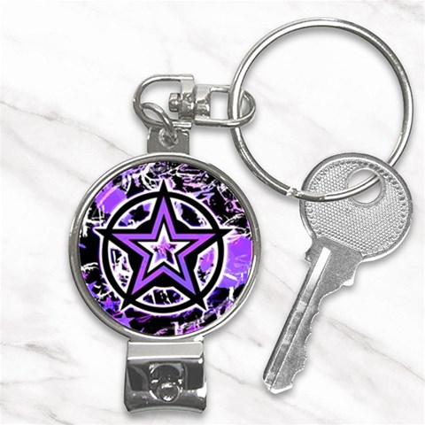 Purple Star Nail Clippers Key Chain from ArtsNow.com Front
