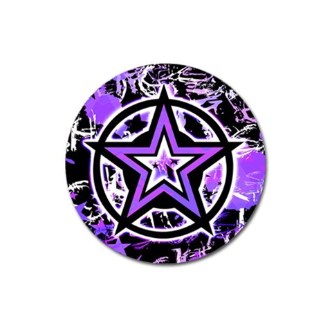Purple Star Magnet 3  (Round) from ArtsNow.com Front