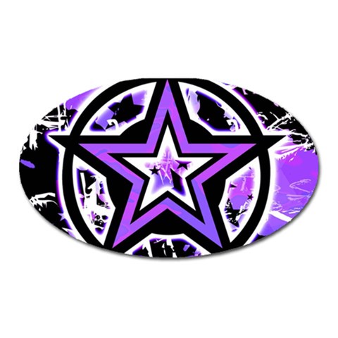 Purple Star Magnet (Oval) from ArtsNow.com Front