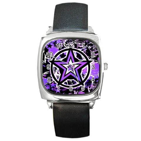 Purple Star Square Metal Watch from ArtsNow.com Front