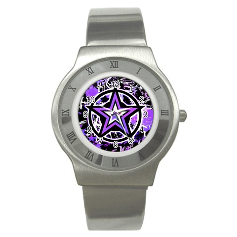 Purple Star Stainless Steel Watch from ArtsNow.com Front