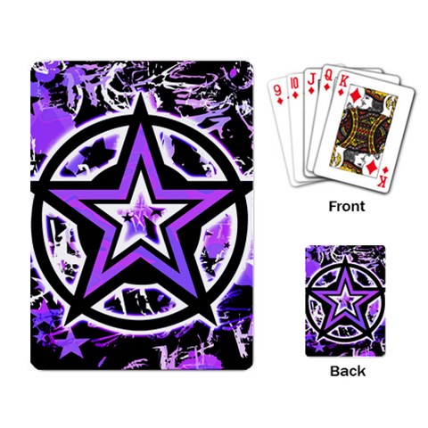 Purple Star Playing Cards Single Design from ArtsNow.com Back