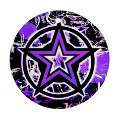 Purple Star Round Ornament (Two Sides) from ArtsNow.com Back
