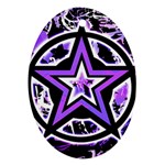 Purple Star Oval Ornament (Two Sides)