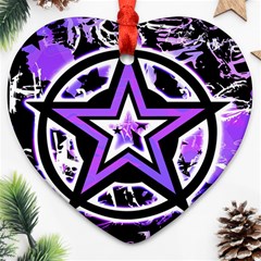 Purple Star Heart Ornament (Two Sides) from ArtsNow.com Front