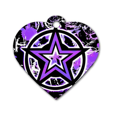 Purple Star Dog Tag Heart (One Side) from ArtsNow.com Front