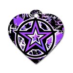 Purple Star Dog Tag Heart (One Side)