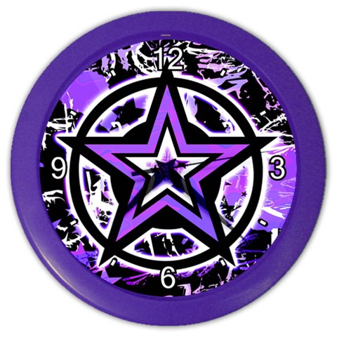 Purple Star Color Wall Clock from ArtsNow.com Front