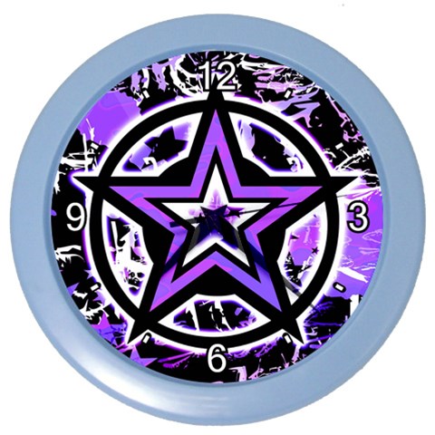 Purple Star Color Wall Clock from ArtsNow.com Front
