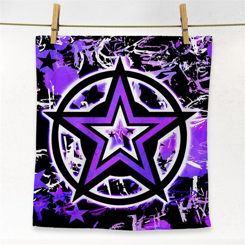 Purple Star Face Towel from ArtsNow.com Front