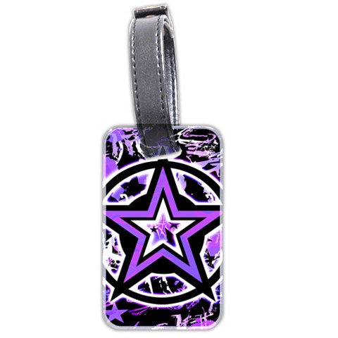 Purple Star Luggage Tag (two sides) from ArtsNow.com Front