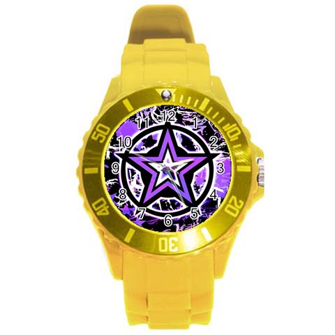 Purple Star Round Plastic Sport Watch Large from ArtsNow.com Front